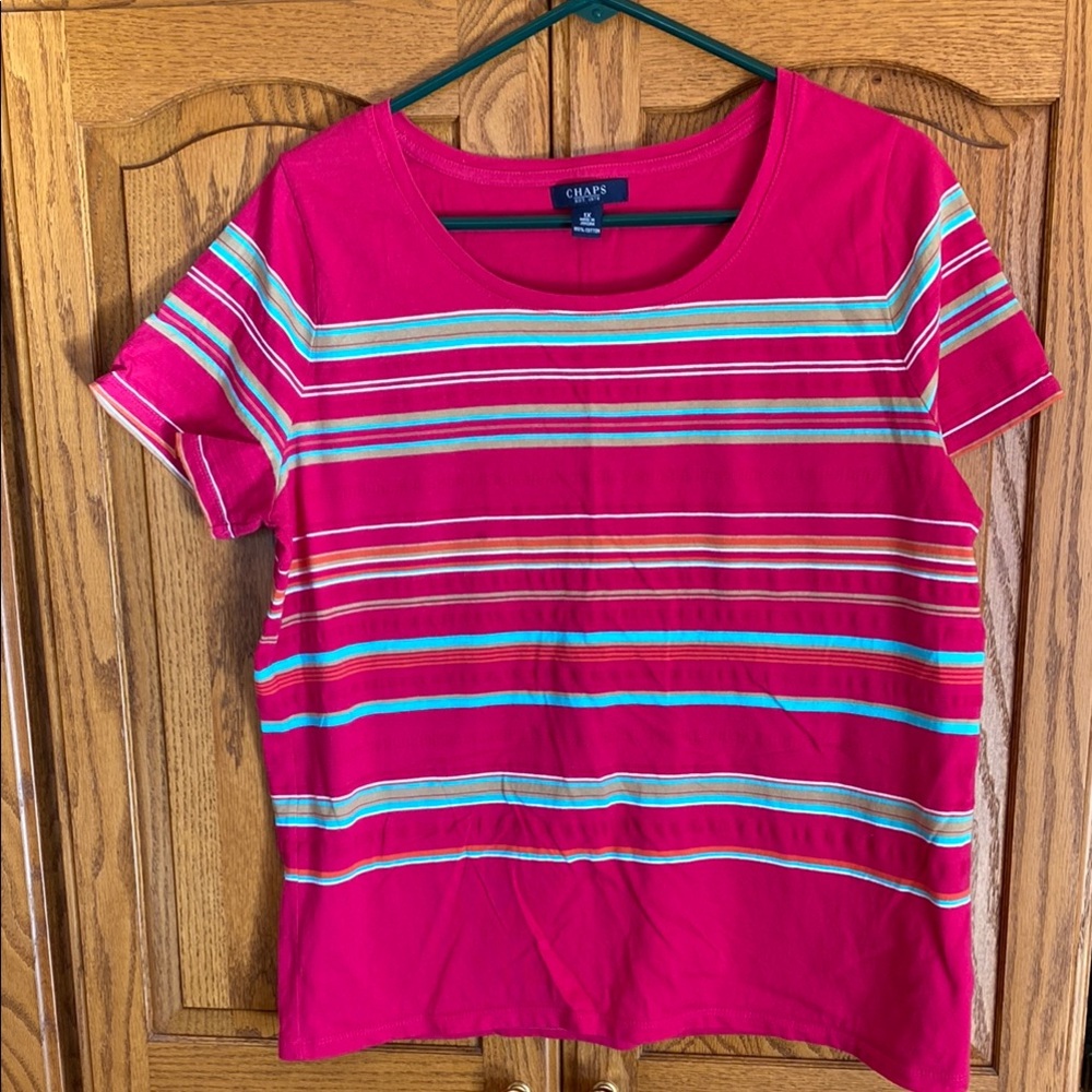 Chaps Pink Boxy Short Sleeve Tee
